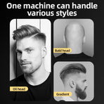 Professional Digital Display Hair Clipper, Multi-Accessory T-Blade Trimmer for Bald Heads & Hair Carving—Black