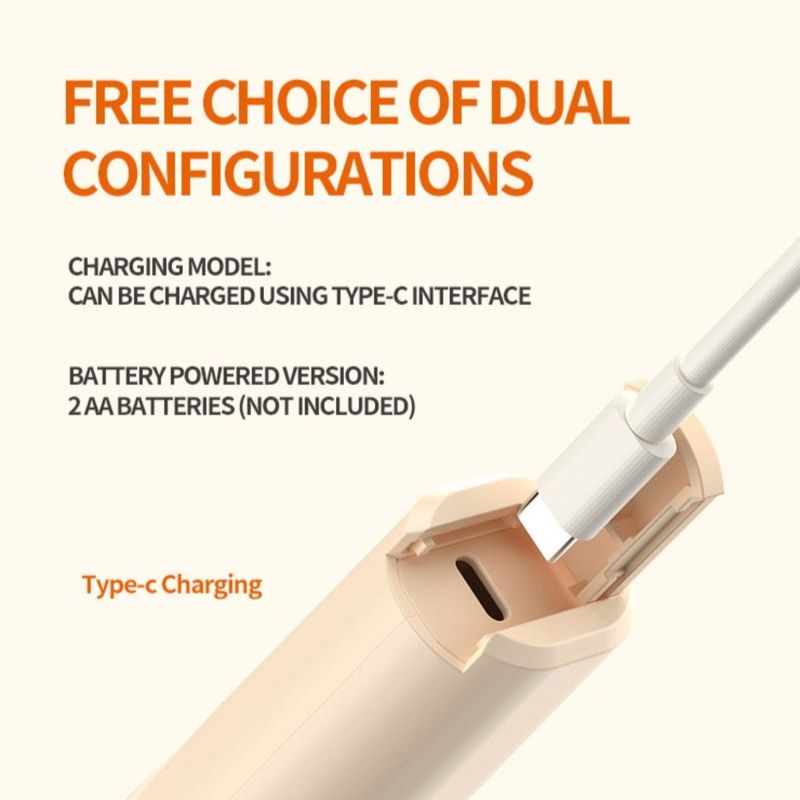 Rechargeable Mini Electric Milk Frother, Portable Handheld Coffee Foam Maker & Egg Beater—Orange