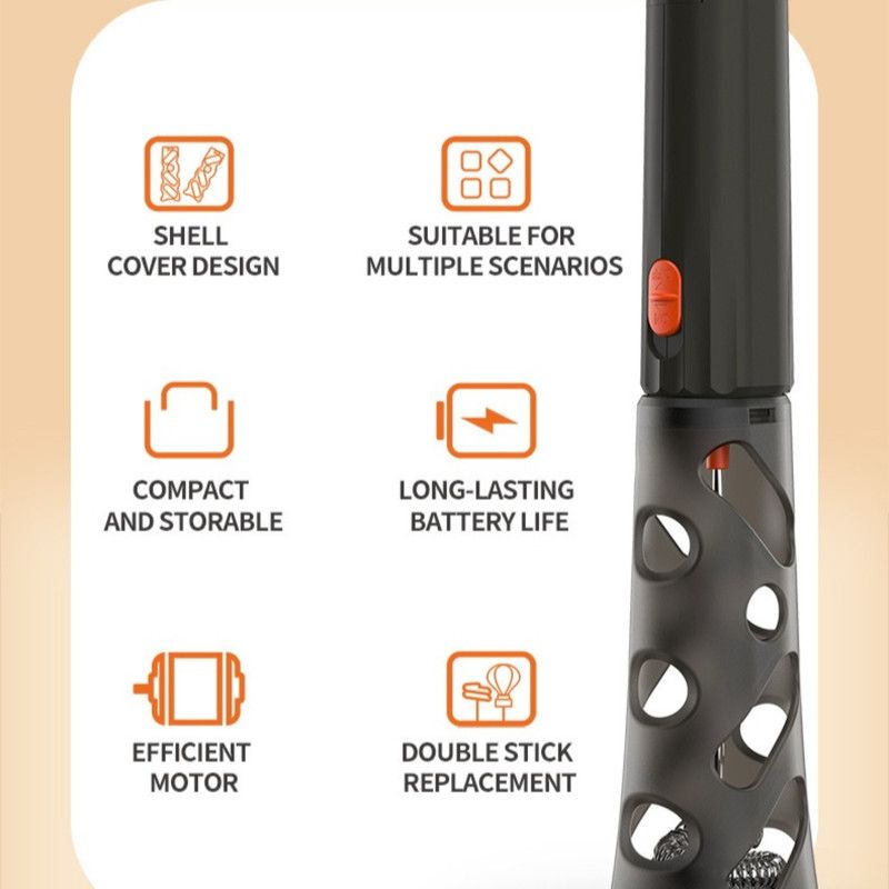 Rechargeable Mini Electric Milk Frother, Portable Handheld Coffee Foam Maker & Egg Beater—Orange