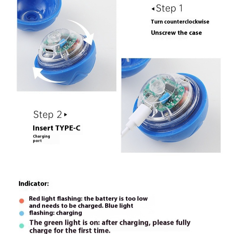 Smart Pet Jumping Ball, Automatic Obstacle Avoidance Electric Dog Toy, Bite-Resistant Toy for Dogs & Cats—Blue