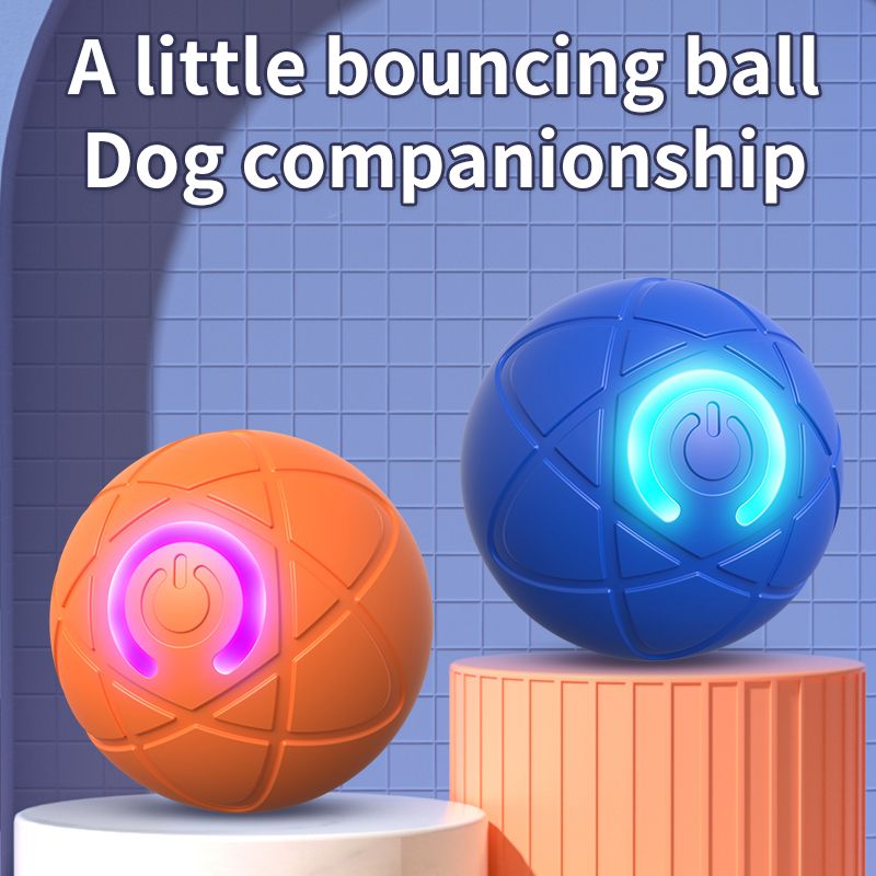Smart Pet Jumping Ball, Automatic Obstacle Avoidance Electric Dog Toy, Bite-Resistant Toy for Dogs & Cats—Blue