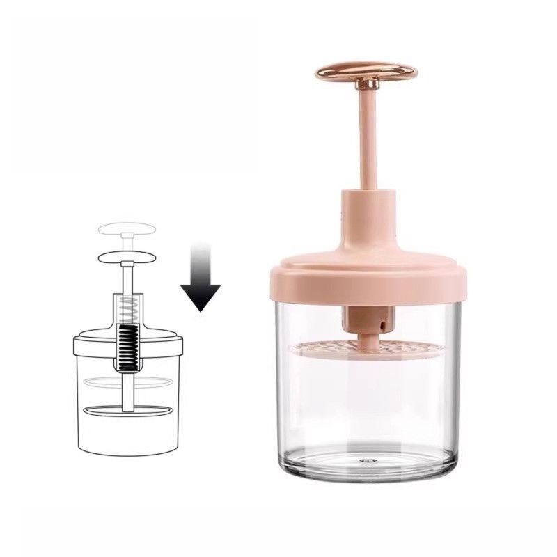 Semi-Automatic Facial Cleanser Foam Maker, Press-Style Foamer Bottle for Shampoo & Body Wash—Pink