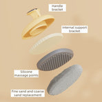 Handheld Body Scrubber with Replaceable Cloth Cover, Double-Sided Exfoliating Bath Brush—Green