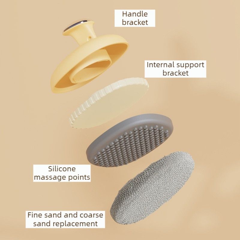 Handheld Body Scrubber with Replaceable Cloth Cover, Double-Sided Exfoliating Bath Brush—Green