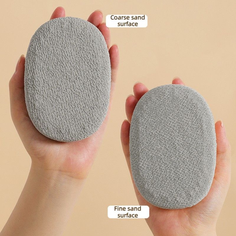 Handheld Body Scrubber with Replaceable Cloth Cover, Double-Sided Exfoliating Bath Brush—Green