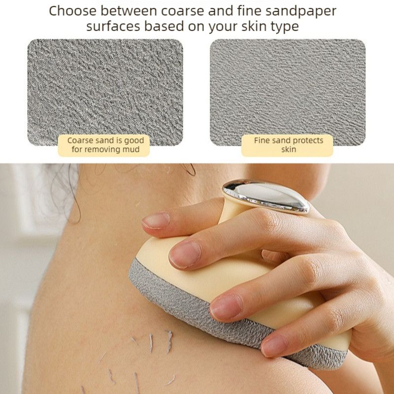 Handheld Body Scrubber with Replaceable Cloth Cover, Double-Sided Exfoliating Bath Brush—Green