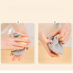 Handheld Body Scrubber with Replaceable Cloth Cover, Double-Sided Exfoliating Bath Brush—Green