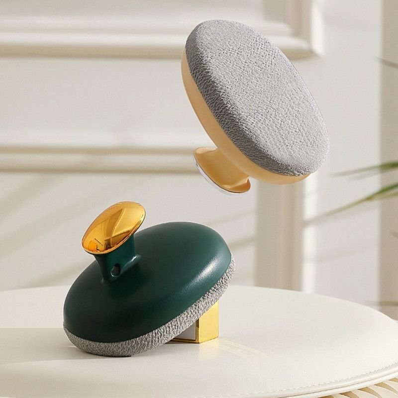Handheld Body Scrubber with Replaceable Cloth Cover, Double-Sided Exfoliating Bath Brush—Green