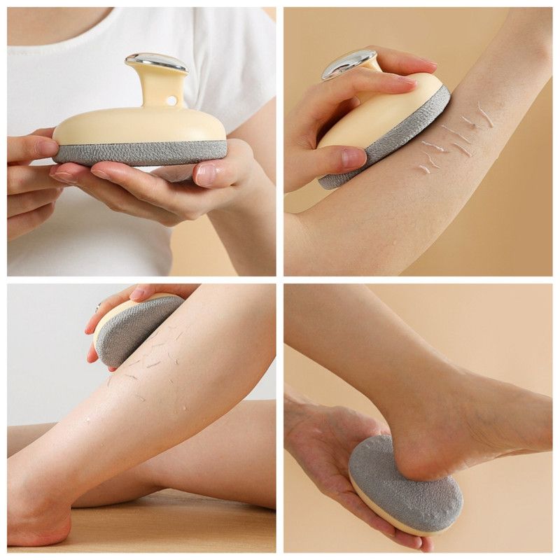 Handheld Body Scrubber with Replaceable Cloth Cover, Double-Sided Exfoliating Bath Brush—Green