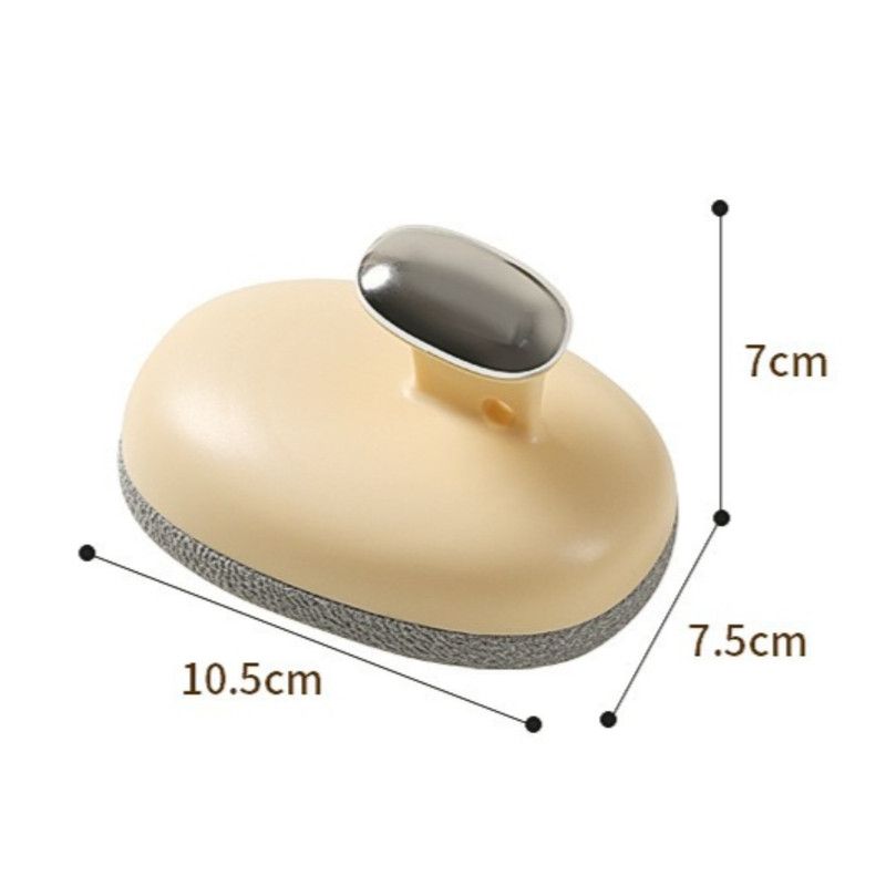 Handheld Body Scrubber with Replaceable Cloth Cover, Double-Sided Exfoliating Bath Brush—Green