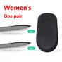 Women's Silicone Invisible Height-Increasing Heel Insoles, Comfort Elevator Half Insoles for Sneakers—1 cm Height—Black