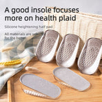 Women's Silicone Invisible Height-Increasing Heel Insoles, Comfort Elevator Half Insoles for Sneakers—1 cm Height—Gray