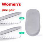 Women's Silicone Invisible Height-Increasing Heel Insoles, Comfort Elevator Half Insoles for Sneakers—3 cm Height—Gray