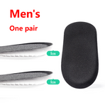Men's Silicone Invisible Height-Increasing Heel Insoles, Comfort Elevator Half Insoles for Sneakers—1 cm Height—Black