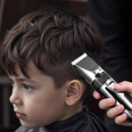 Digital Display Electric Hair Clipper, Rechargeable Hair Trimmer for Adults & Kids, Hair Cutting Machine—Black
