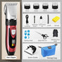 Digital Display Electric Hair Clipper, Rechargeable Hair Trimmer for Adults & Kids, Includes a Free Replacement Blade—Red
