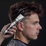 Digital Display Electric Hair Clipper, Rechargeable Hair Trimmer for Adults & Kids, Includes a Free Replacement Blade—Red