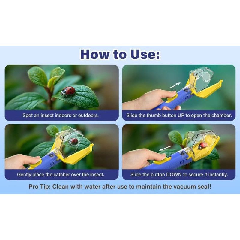 Kids Insect Catcher, Outdoor Bug Viewer, Nature Exploration Educational Toy—Blue