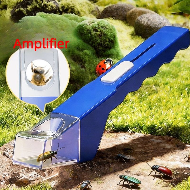 Handheld Insect Catcher Viewer, Kids' Outdoor Bug Box with Magnifier, Nature Science Catching Tool—White