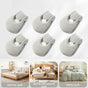 Flocked Needle-Free Quilt Fasteners, Shell Anti-Slip Clips, Duvet Sheet Holder Clips (6-Piece Pack) - Gray