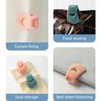 Flocked Needle-Free Quilt Fasteners, Shell Anti-Slip Clips, Duvet Sheet Holder Clips (6-Piece Pack) - Gray