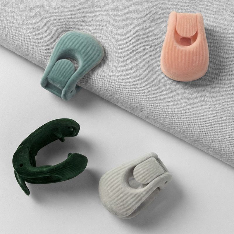 Flocked Needle-Free Quilt Fasteners, Shell Anti-Slip Clips, Duvet Sheet Holder Clips (6-Piece Pack) - Gray