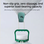 Flocked Needle-Free Quilt Fasteners, Shell Anti-Slip Clips, Duvet Sheet Holder Clips (6-Piece Pack) - Light Green