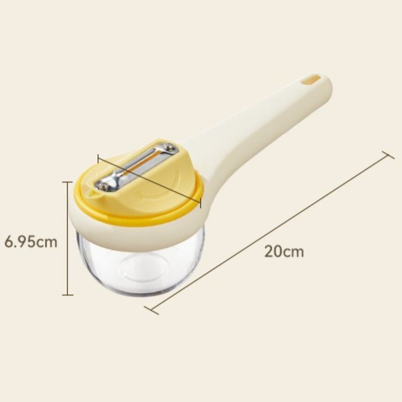 Rotatable Vegetable Peeler with Peel Storage Container, Anti-Splash Stainless Steel Peeling Tool—Green