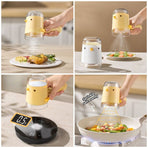 Quantitative Salt Shaker, Press-Type Seasoning Bottle, Dustproof and Moisture-Proof Kitchen Spice Container—White