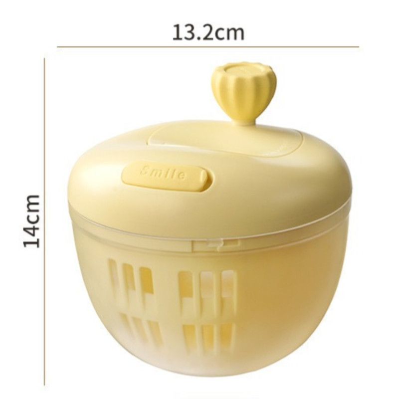 Hand-Crank Fruit & Vegetable Spinner, Manual Salad Dryer, Kitchen Washing and Draining Basket—Yellow