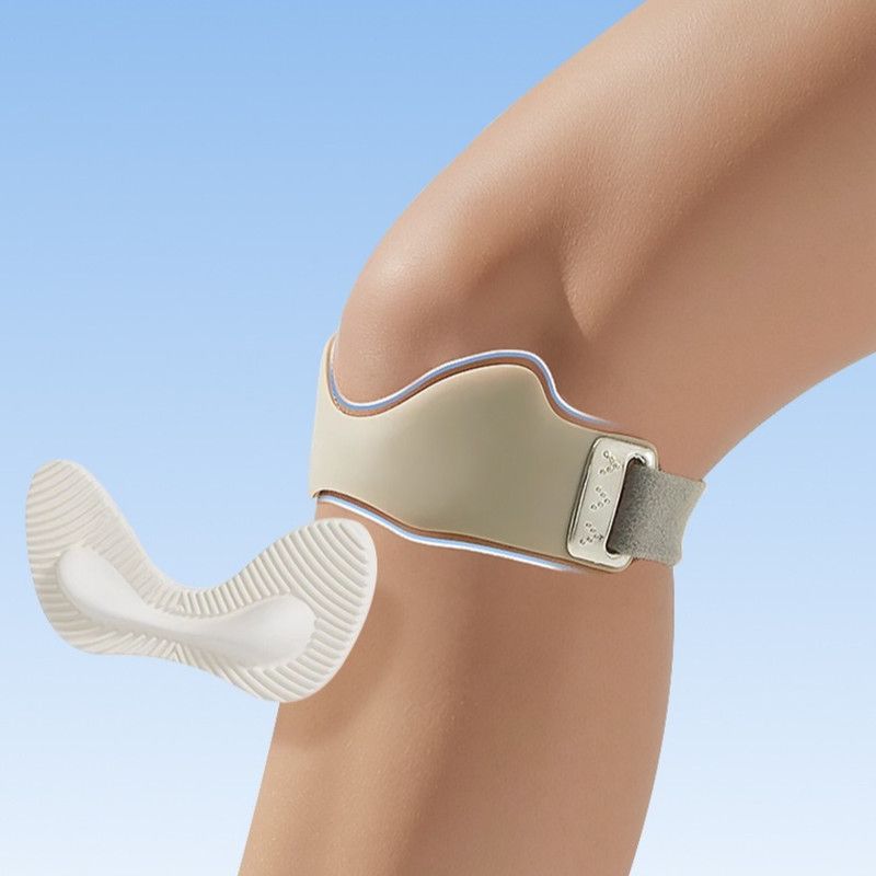 Silicone Air Cushion Patella Knee Strap, Adjustable, Non-Slip, Breathable Knee Support—Purple