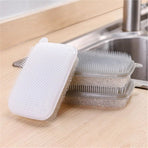 Double-Sided Fruit and Vegetable Cleaning Brush, Flexible Multi-Purpose Kitchen Washing Brush—Gray