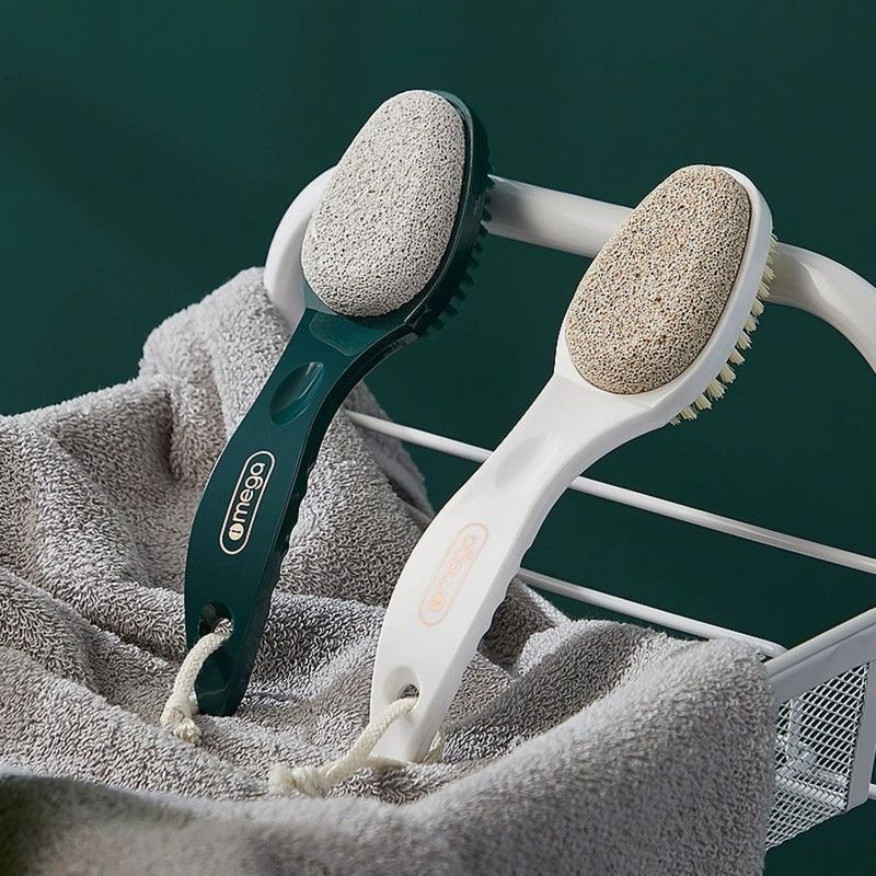 2-in-1 Foot File, Dual-Sided Stone Foot Scrubber for Callus and Dead Skin Removal—White