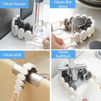 2‑Piece Flexible Gap Cleaning Brush Multi‑Purpose Soft Bristle Brush for Kitchen Bathroom Faucet