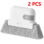 2-Piece 2-in-1 Detachable Window Groove Cleaning Brush (No-Dead-Gap Brush for Door & Window Slots) - Gray