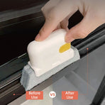 2-Piece 2-in-1 Detachable Window Groove Cleaning Brush (No-Dead-Gap Brush for Door & Window Slots) - Gray