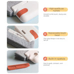 2-Piece 2-in-1 Detachable Window Groove Cleaning Brush (No-Dead-Gap Brush for Door & Window Slots) - Gray