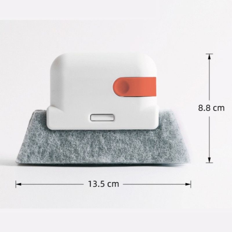 2-Piece 2-in-1 Detachable Window Groove Cleaning Brush (No-Dead-Gap Brush for Door & Window Slots) - Gray