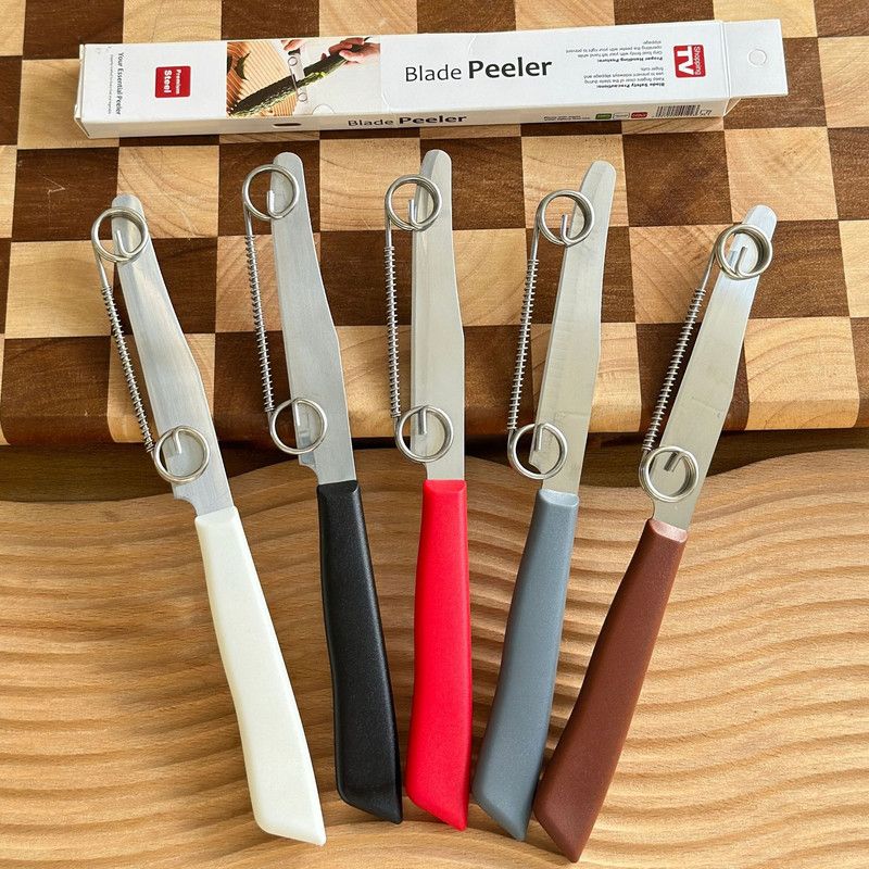 2-in-1 Stainless Steel Spring Peeler, Fruit and Vegetable Slicer, Peeling Tool—Black