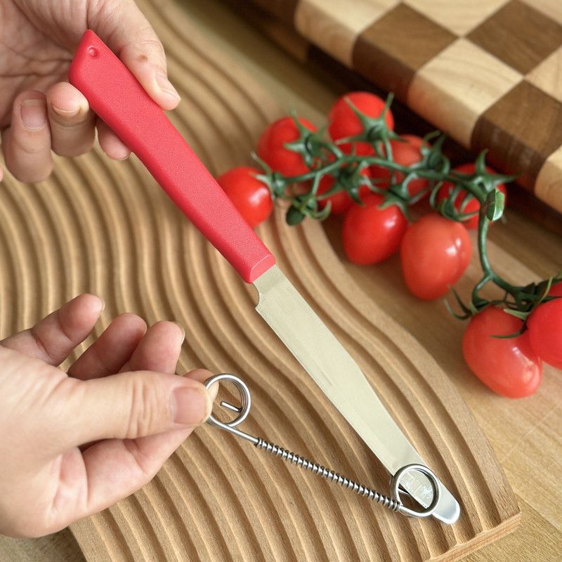 2-in-1 Stainless Steel Spring Peeler, Fruit and Vegetable Slicer, Peeling Tool - Brown