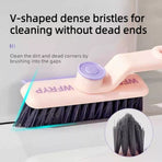 Multifunctional Rotating Gap Brush 3-in-1 Dead-Corner Cleaning Brush for Bathroom Floors—Pink