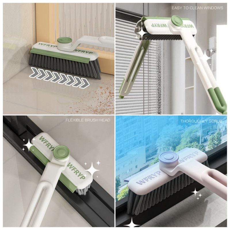 Multifunctional Rotating Gap Brush 3-in-1 Dead-Corner Cleaning Brush for Bathroom Floors—Pink