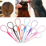 Hair Styling Tool 4-Piece Set, Lazy Hair Braiding Needle for Kids & Adults—Blue