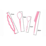 Hair Styling Tool 4-Piece Set, Lazy Hair Braiding Needle for Kids & Adults—Blue