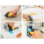 Multifunctional Gap Cleaning Brush, 2-in-1 Scrubber and Squeegee for Bathroom Floor Corners—Green