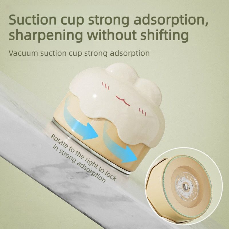 Cute Suction Cup Knife Sharpener, Vacuum Suction Kitchen Knife Sharpening Tool with Tungsten Steel—Yellow