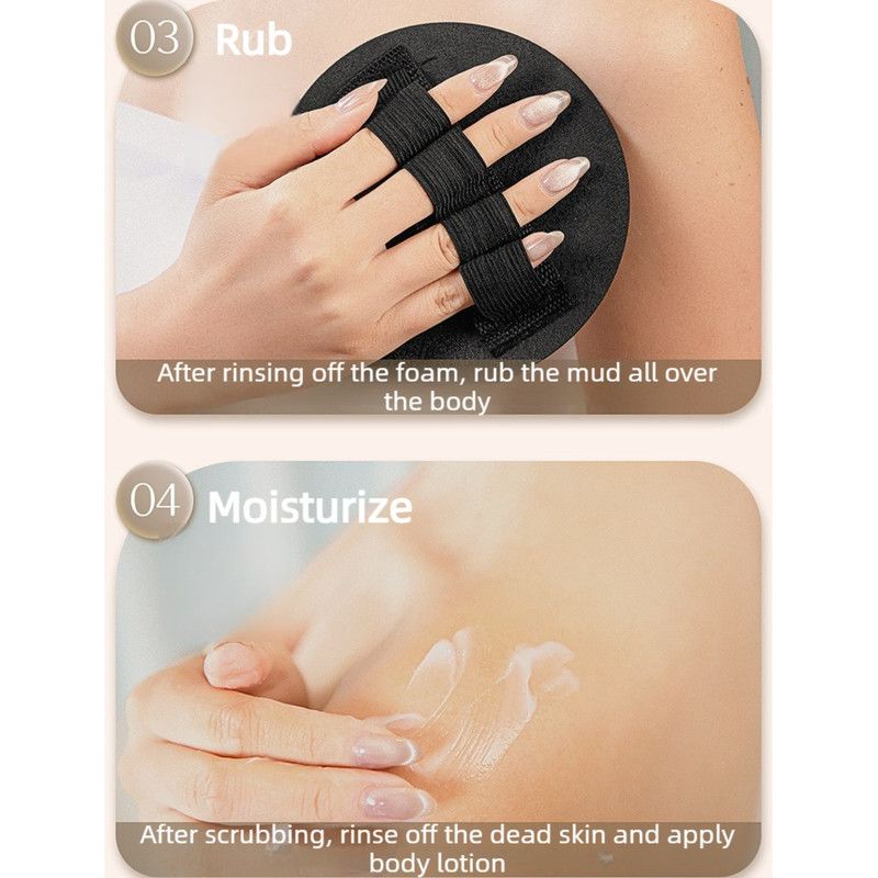 Finger-Loop Exfoliating Bath Disc, Painless Dead Skin Remover Body Scrubber—Fine Texture