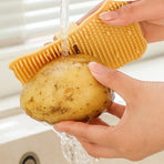Multifunctional Silicone Fruit and Vegetable Cleaning Brush, Household Hanging Produce Brush—Green