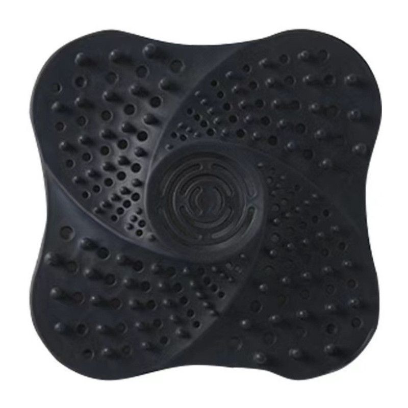 Silicone Drain Strainer, Hair-Catching Filter Mat for Bathroom and Kitchen Sinks and Drains—Black