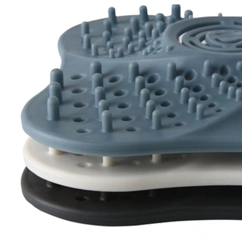 Silicone Drain Strainer, Hair-Catching Filter Mat for Bathroom and Kitchen Sinks and Drains—Blue